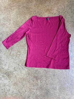 Talbots Magenta 3/4 Sleeve Top